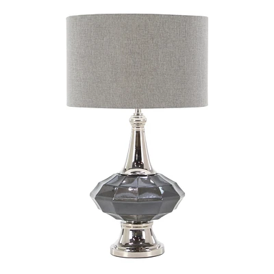 Silver Glass Traditional Table Lamp, 27" x 16" x 16"