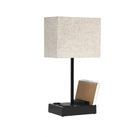 Simple Designs 15.3" Table Lamp with 2 USB Ports & Charging Outlet