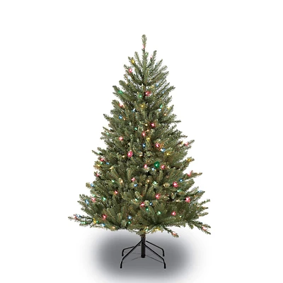 6 Pack: 4.5ft. Pre-Lit Fraser Fir Artificial Christmas Tree, Multicolor Lights