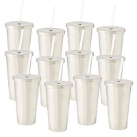 12 Pack: 19oz. Stainless Steel Tumbler with Straw by Celebrate It™