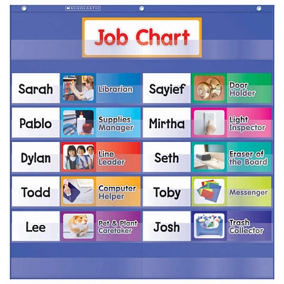Scholastic® Class Jobs Pocket Chart with Cards