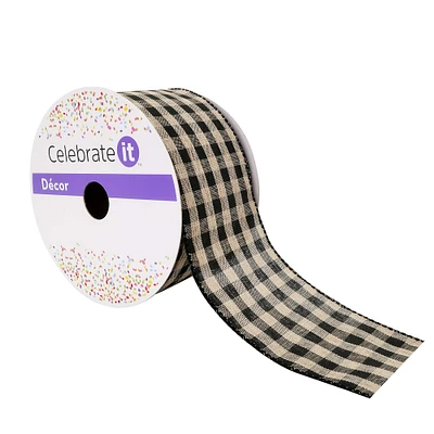 2.5" Wired Gingham Ribbon by Celebrate It