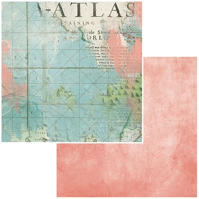 49 And Market Vintage Artistry Anywhere Collection Atlas 12" x 12" Double-Sided Cardstock, 20 Sheets
