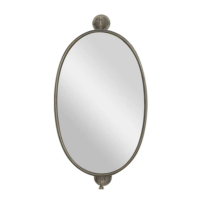 29" Oval Wood Wall Mirror