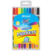 6 Packs: 12 Packs 10 ct. (720 total) BAZIC® Double-Tip Washable Markers