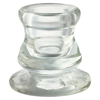 12 Pack: 2.25" Chunky Glass Taper Candle Holder by Ashland®