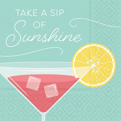 JAM Paper Sip of Sunshine Cocktail Napkins, 40ct.