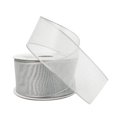 1.5" x 3yd. Metallic Sheer Wired Ribbon by Celebrate It™