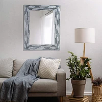 Head West Frameless Reeded Mosaic Printed Wall Décor Mirror