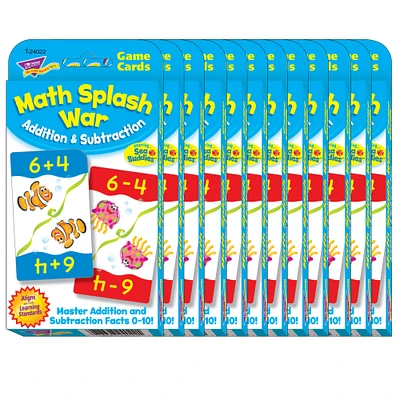 Trend Enterprises® Math Splash War Addition & Subtraction, 12 Packs