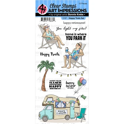 Art Impressions Work & Play Happy Trails Clear Stamp Set