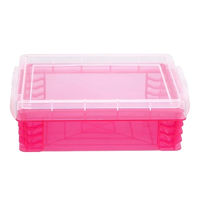 32 Pack: Pink Stacking Crayon Box by Simply Tidy™