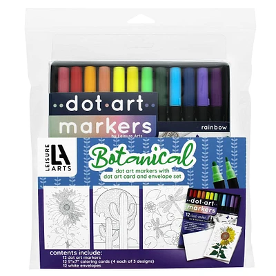 Leisure Arts® Dot Art Markers Botanical Card and Envelope Set