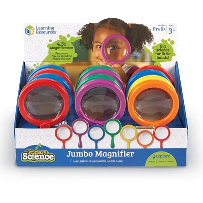 Learning Resources Primary Science Jumbo Magnifiers Set with Display