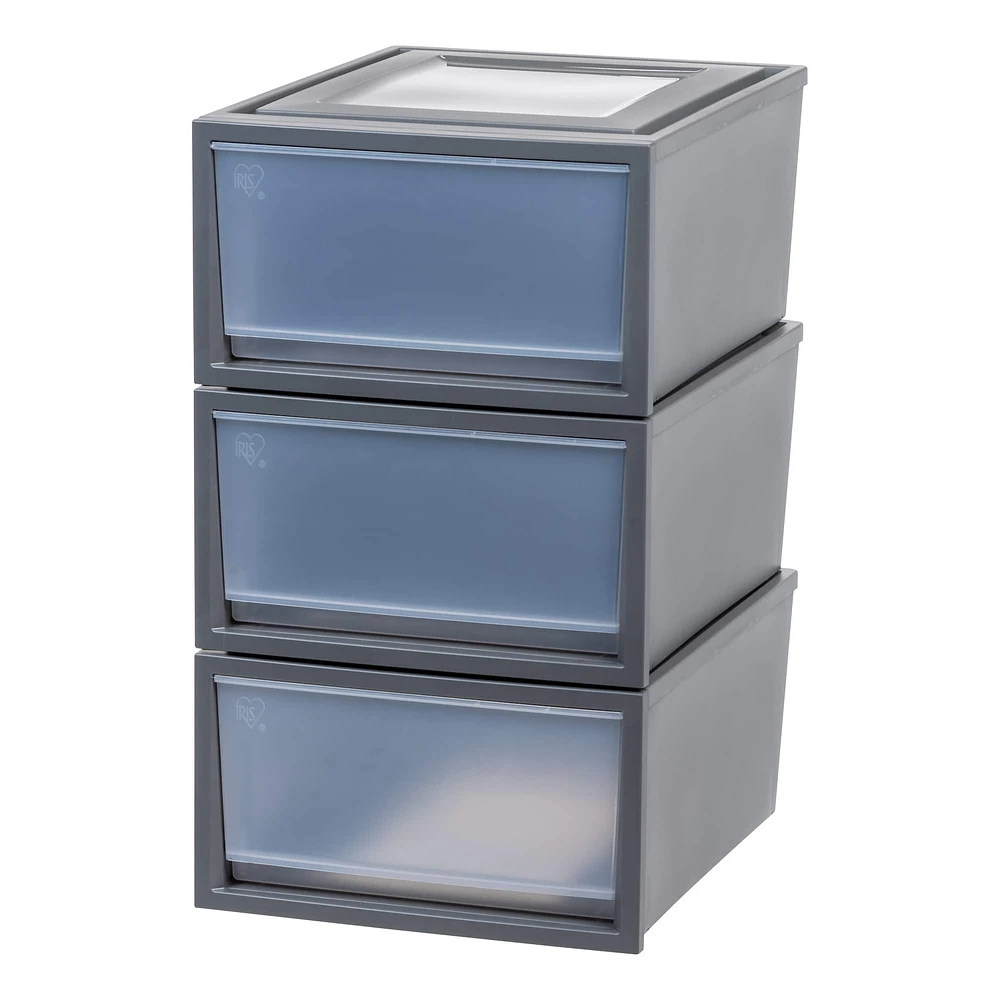 IRIS Gray Box Chest Drawer, 3ct.