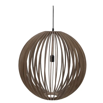 25" Modern Round Slatted Pendant Lamp
