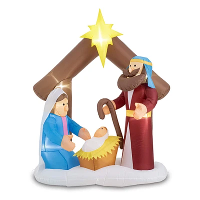 Glitzhome® 7ft. Lighted Inflatable Nativity Décor