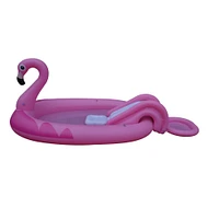Swim Central 6.9ft. Inflatable Pink Flamingo Kiddie Pool with Sprayer