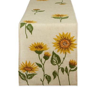 DII® 70" Sunflowers Embroidered Table Runner