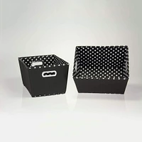 Household Essentials Polka Dot Fabric Tapered Storage Bins, 2ct.