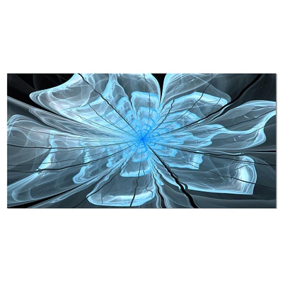 Designart - Light Blue Flower with Large Petals - Floral Canvas Art Print