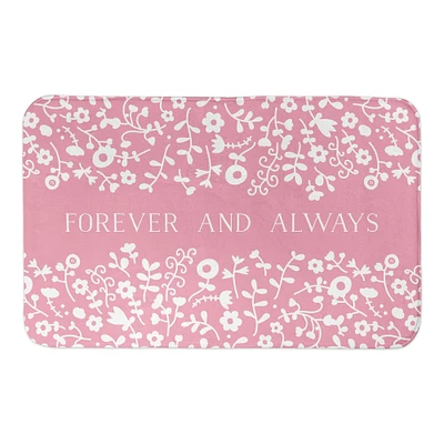 Heart Floral Pattern 21" x 34" Bath Mat