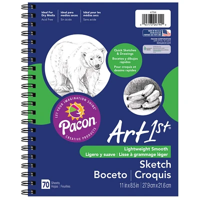 Pacon® Art Street® Spiral Sketch Diary, 11" x 8.5"