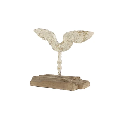 16" Beige Vintage Wings Sculpture