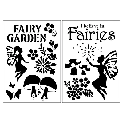 Fairy Garden Plastic Stencils, 7" x 10" by Craft Smart®