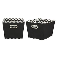 Household Essentials Chevron Fabric Tapered Storage Bins, 2ct.