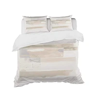 Designart 'Geometric Neutral Form IV' Geometric Bedding Set - Duvet Cover & Shams