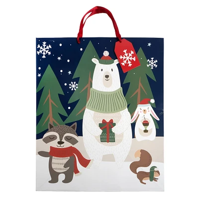 19" Polar Bear & Woodland Critters Gift Bag by Celebrate It™