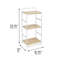 6 Pack: Honey Can Do 33" Small 3-Tier Wood & Metal Shelf