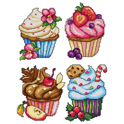 Crafting Spark Cupcakes Plastic Canvas Counted Cross Stitch Kit