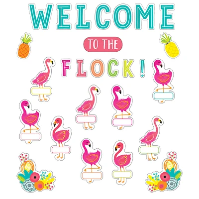 Schoolgirl Style™ Simply Stylish Tropical Welcome to the Flock Bulletin Board Set