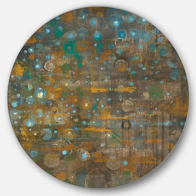Designart - Blue and Bronze Dots on Glass IV