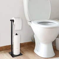 Black Freestanding Metal Toilet Paper Roll Holder