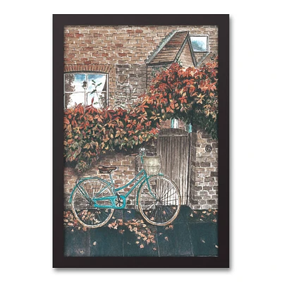 Autumn Bike Ride Framed Canvas