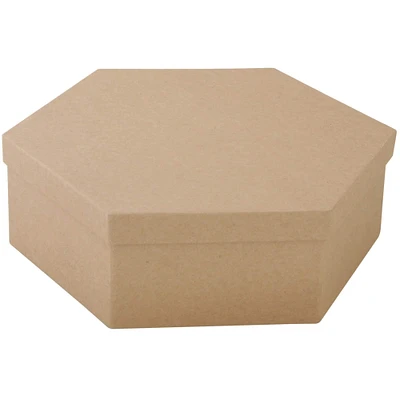Papier Mache 9" Hexagon Box