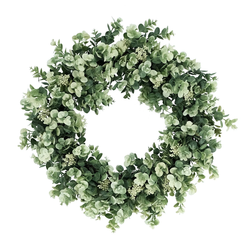 24" Light Green Eucalyptus Floral Spring Wreath