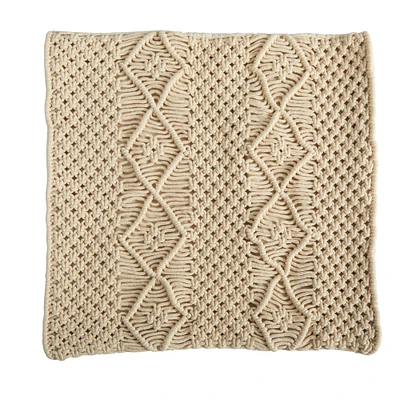 16" Bohemian Woven Macramé Pillow Cover