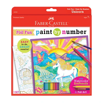 Faber-Castell® Paint By Number Kit, Unicorn Foil Fun