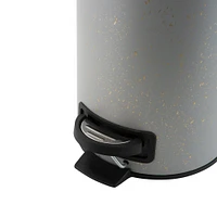 Elle Décor Gray Speckled Design 3 Liter Step Bin with Lid Trash Can