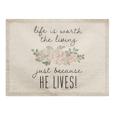 Because He Lives 2 18" x 14" Poly Twill Placemat