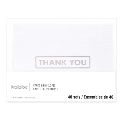 6 Packs: 40 ct. (240 total) 5.5" x 4.2" Embossed Thank You Cards & Envelopes by Recollections™