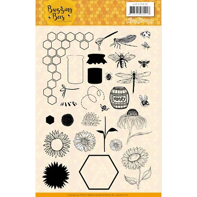Find It Trading Jeanine's Art Buzzing Bees Clear Stamp Set
