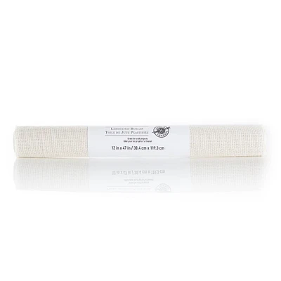 12 Pack: Cream Laminated Burlap Fabric Roll by Loops & Threads®