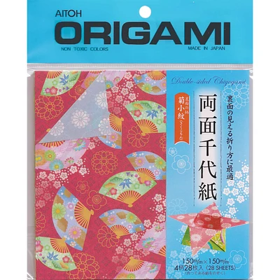 Aitoh 5.875" Ryomen Double-Sided Origami Paper, 28 Sheets