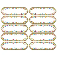 Ashley Productions Confetti Magnetic Die-Cut Large Nameplates & Labels, 6 Packs of 10