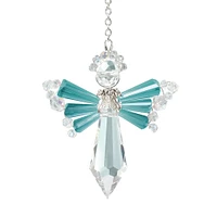 Solid Oak December/Blue Topaz Birthstone Angel Crystal Suncatcher Ornament Kit